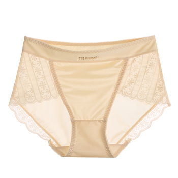 Ženske gaćice visokog struka od Ice Silk, čipkaste, podizanje stražnjice, prozračné i antibakterijske, tanke, plus veličina