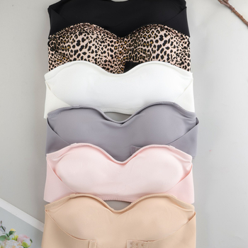Strapless спортен сутиен с предно закопчаване, без жици, безшевен дизайн, 3/4 чашка с дебело оформени чашки