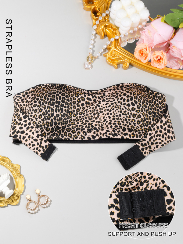 Strapless спортен сутиен с предно закопчаване, без жици, безшевен дизайн, 3/4 чашка с дебело оформени чашки