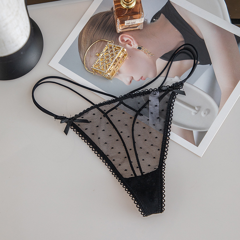 Ženske tangice s čipkom, niski struk, najlon čipka s pamukom, prozračné, bez šavova