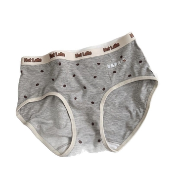 Plus-Size Γυναικείες Εσώρουχες από Βισκόζη — Διαπνοές, 80–90% Βισκόζη, Μεσαία Μέση, Βαμβακερή Επένδυση, Εκτύπωση Κόκκων Καφέ, Ριμπ Ύφανση