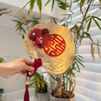 Сватбен ръчен вентилатор с дръжка от неръждаема стомана, подаръчна кутия, сватбена декорация, без пробиване за монтаж