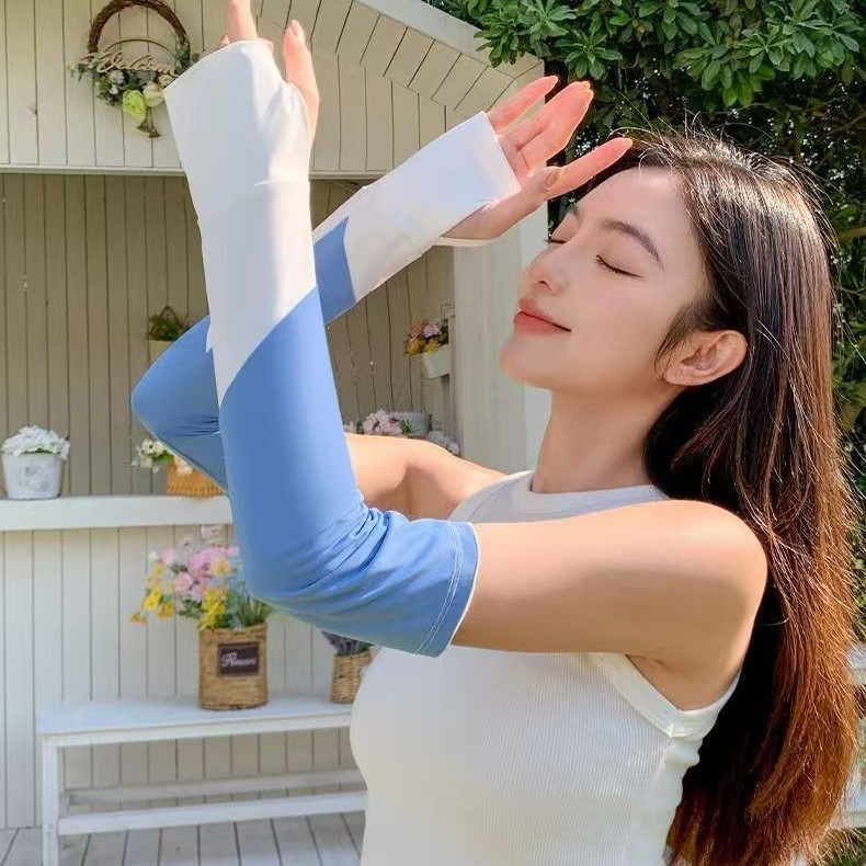 Išorinės saulės apsaugos rankovės - universalios, nailonas Ice Silk, tinklo raštas, išplėstas ilgis