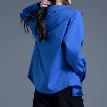 Ženska košulja u kardigan-stilu, pamuk, dugi rukavi, kvadratni ovratnik, kolaz dizajn