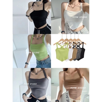 Top damă din nylon cupe fixate, croială Slim, bretele de umeri, Love ling'er