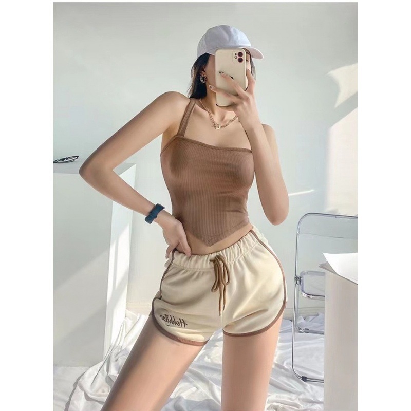 Top damă din nylon cupe fixate, croială Slim, bretele de umeri, Love ling'er