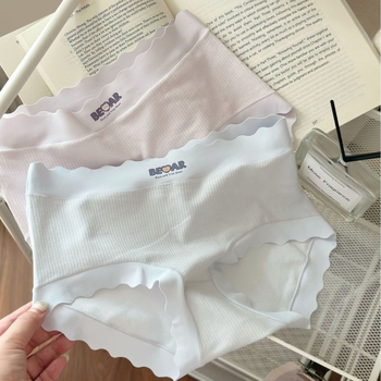 Chiloți de femei din bumbac, talie medie, croială triunghi, respirabili, țesătură Jacquard