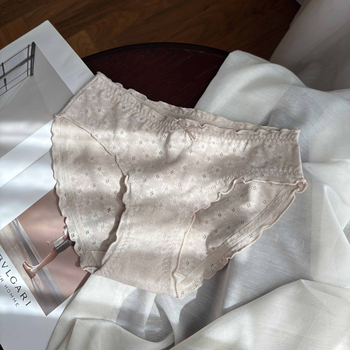 Chiloți pentru fete din nailon 80–90%, respirabili și uscare rapidă, imprimeu tridimensional pe plasă subțire, talie medie