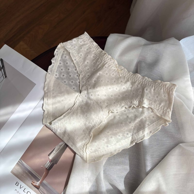 Chiloți pentru fete din nailon 80–90%, respirabili și uscare rapidă, imprimeu tridimensional pe plasă subțire, talie medie