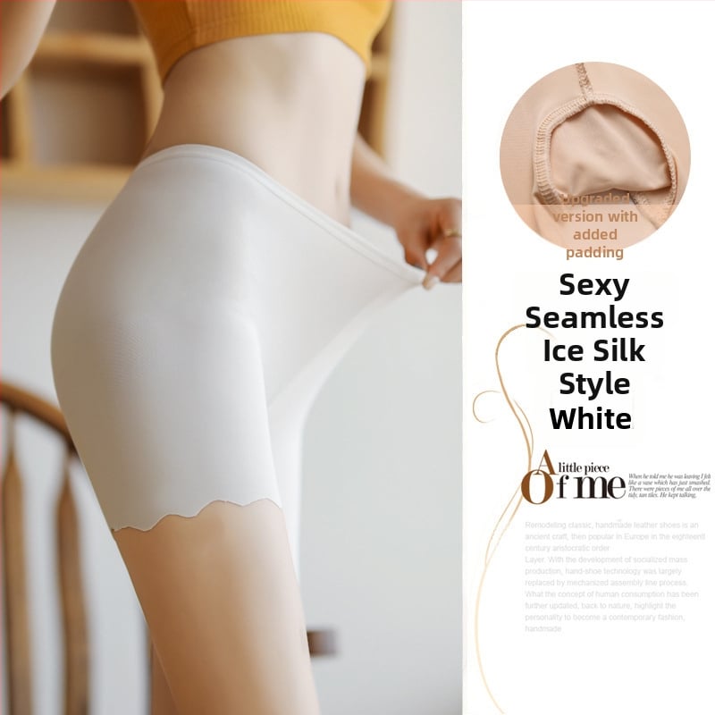 Moterų saugūs šortai iš 95% poliesterio, vidutinės juosmens, vieno spalvos raštas, kirkšnies padas Ice Silk