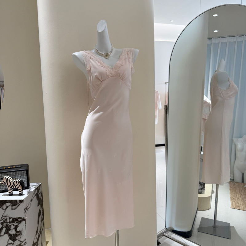 Seksi noćna haljina s otvorenim leđima, bez rukava, od ice silk, ultra-tanka, V-izrez, duga verzija, pogodna za ljeto, proljeće i jesen
