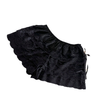 Moteriški nėrinių šortai su vidurio juosmeniu, lengvas nailonas audinys, 84% nailonas, vasaros stilius