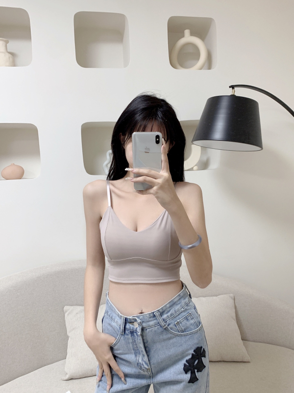 Wrap grudnjak / tube top od ice silk, glavna tkanina najlon, prozračan i anti-izlaganje, trokutasti oblik čašica srednjeg kalupa