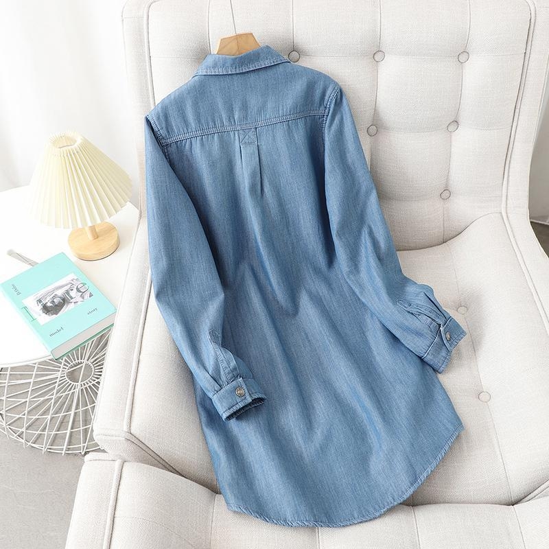 Denim dzseki-ing polo gallérral, laza szabás, pamut-keverék anyag, csattos záródás