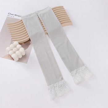 Moteriška Ice Silk UV rankovė su vienos pusės nėrinių kraštu - UV apsauga, lengva, tinkama vasarai, pavasariui ir rudeniui