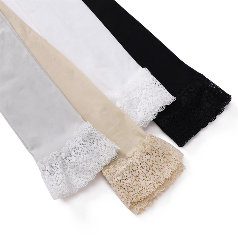 Moteriška Ice Silk UV rankovė su vienos pusės nėrinių kraštu - UV apsauga, lengva, tinkama vasarai, pavasariui ir rudeniui