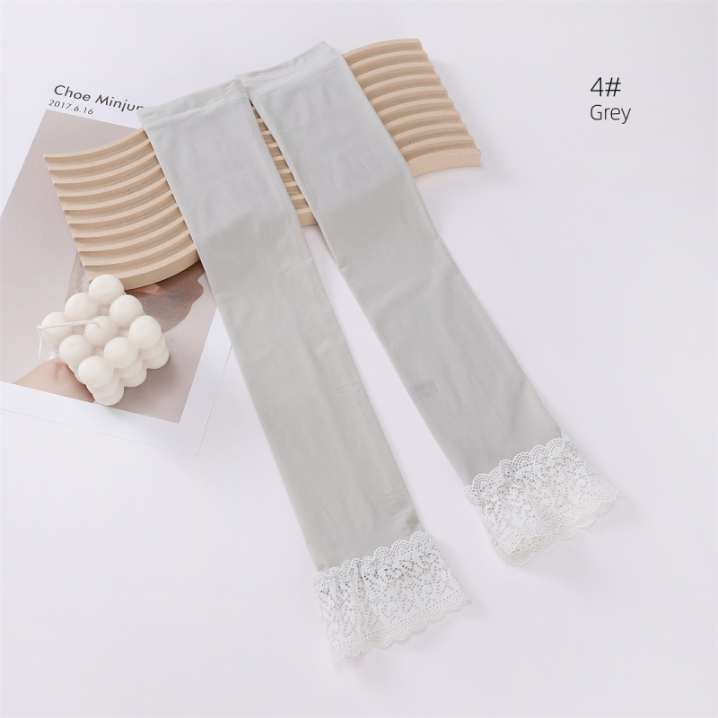 Moteriška Ice Silk UV rankovė su vienos pusės nėrinių kraštu - UV apsauga, lengva, tinkama vasarai, pavasariui ir rudeniui