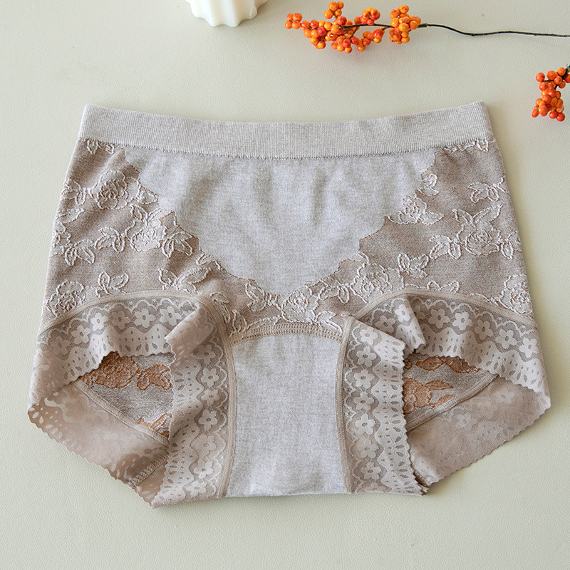 Ženske gaće s visokim strukom i podizanjem stražnjice, prozračne; glavni materijal viskoza, podstava od Mulberry Silk, floralni jacquard uzorak