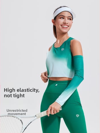 Išorės saulės apsaugos rankovės, universalios, poliesteris, gradientinis raštas, tinkamos dviračiams ir lauko veikloms