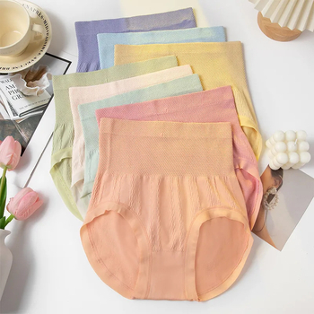 Chiloți femei talie înaltă, fără cusături, pentru controlul abdomenului, din poliester, tricot