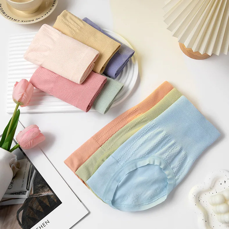 Chiloți femei talie înaltă, fără cusături, pentru controlul abdomenului, din poliester, tricot