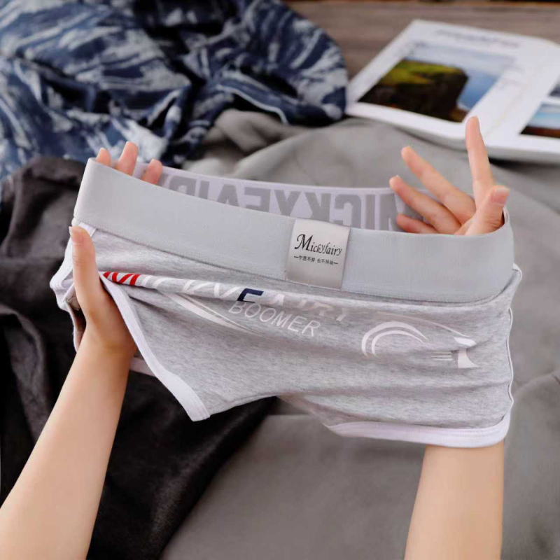 Mickyfairy Boxer bărbăți din bumbac, imprimeu – talie medie, respirabile și confortabile