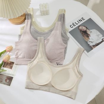 Liemenė su latekso formuotais puodeliais, kvėpuojanti, be siūlių nugaros dizainas, fiksuotos dvigubos petnešos, vest stiliaus.