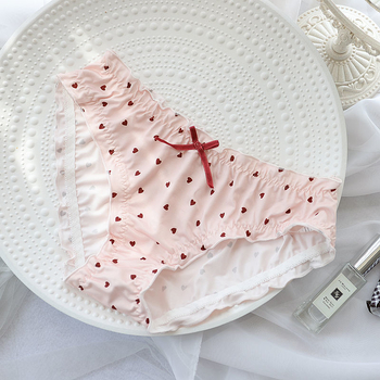 Ženske gaćice za plus veličinu, japanski stil, milk silk materijal, elastične, s mašnicom