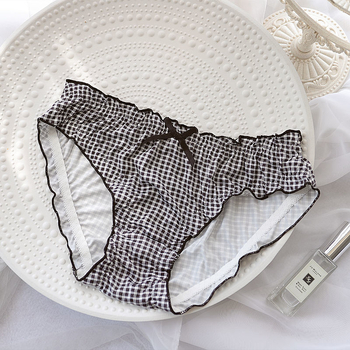 Ženske gaćice za plus veličinu, japanski stil, milk silk materijal, elastične, s mašnicom