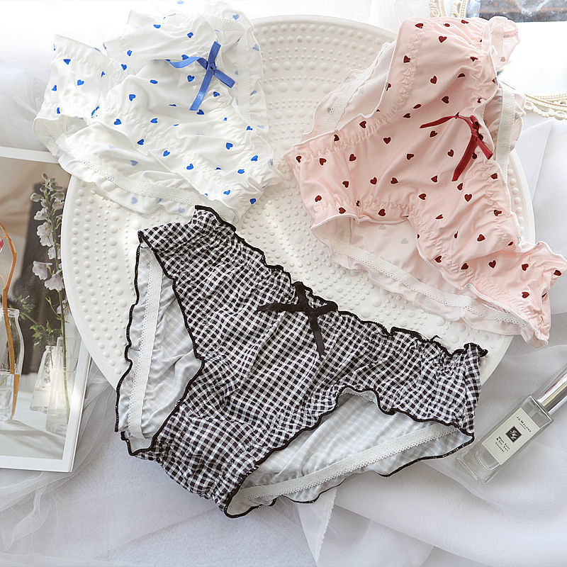 Ženske gaćice za plus veličinu, japanski stil, milk silk materijal, elastične, s mašnicom