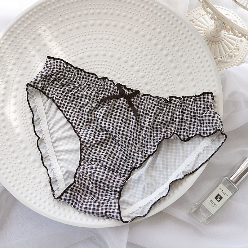 Ženske gaćice za plus veličinu, japanski stil, milk silk materijal, elastične, s mašnicom