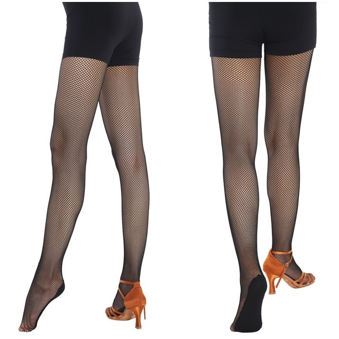 Κάλτσες Latin χορού με δίχτυ, με πόδια, ανάμικτο ύφασμα, μοτίβο φιόγκο, ανύψωση ισχίων και διαμόρφωση