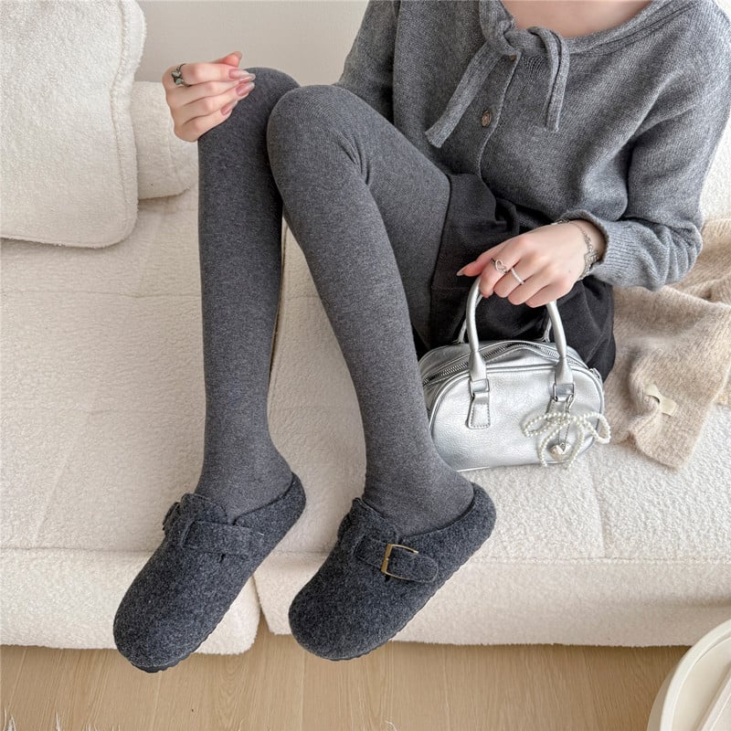 Ιαπωνικού στυλ βαμβατικά καλσόν με πόδι, μονόχρωμα, ζεστά, διαπνέοντα, με φλίς