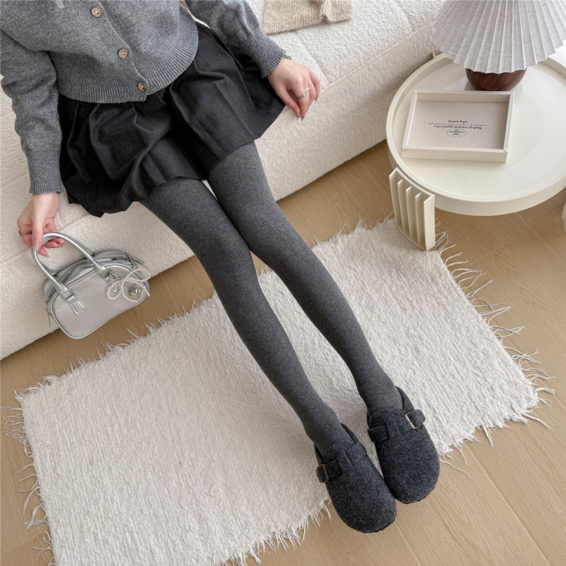 Ιαπωνικού στυλ βαμβατικά καλσόν με πόδι, μονόχρωμα, ζεστά, διαπνέοντα, με φλίς