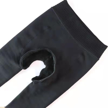 Γυναικείες velvet κολάν με ανοιχτό σχέδιο, 120D, 70% σπάντεξ, αναπνεύσιμες, αντιβακτηριακές, αποσμητικές, αντιτριβής, μονόχρωμες, για όλο τον χρόνο