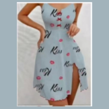 Ženski set kućnih pidžama s otiskom usana i kontrastnim bojama, europsko-američki stil, camisole top s V izrezom i prednjim otvorom, ljetna kućna odjeća