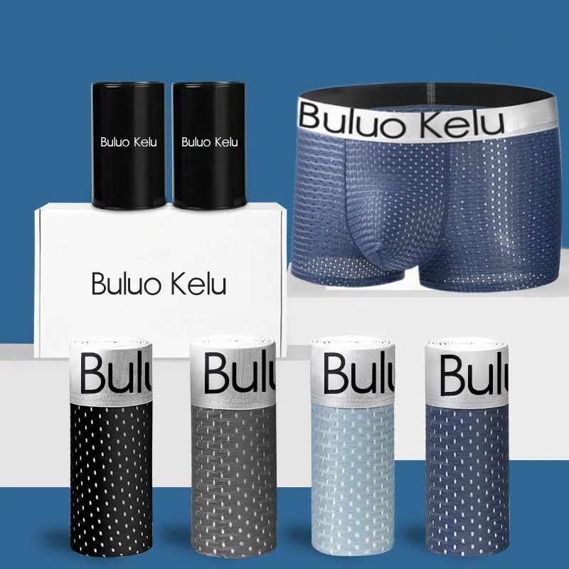 Ice Silk muške bokserice, srednji pojas, prozračne, brzo sušeće, pamuk u preponama, najlonsko platno, jednobojne, veličina Large