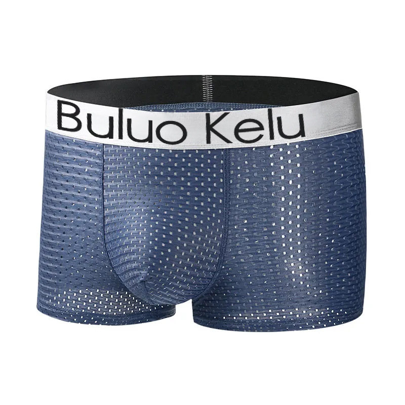 Ice Silk muške bokserice, srednji pojas, prozračne, brzo sušeće, pamuk u preponama, najlonsko platno, jednobojne, veličina Large