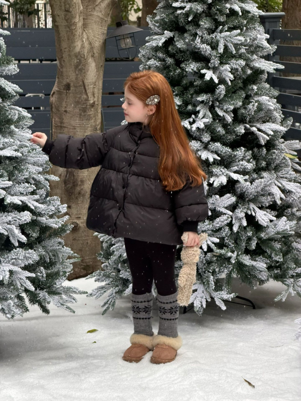 Mergaitei leggings su Fair Isle raštu iš alpaka fleece – storas megztos šilumos žiemai 2025, vidutinio juosmens, 90% medvilnė