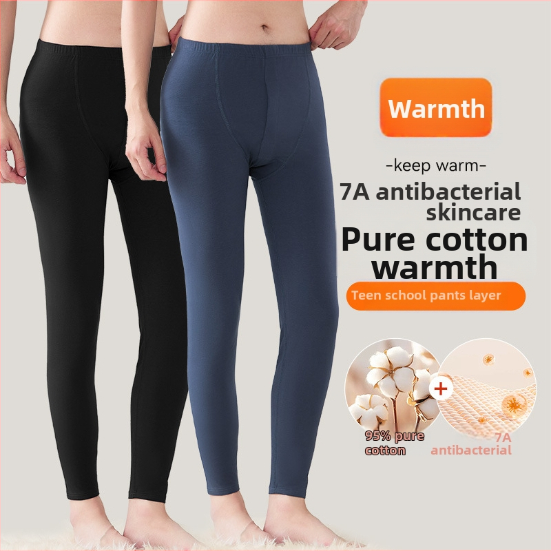 Nohavice z bavlny pre tínedžerov: brusený materiál, 95% česaná bavlna, stredná výška pásu, manžety, antibakteriálne, stredná tepelná izolácia