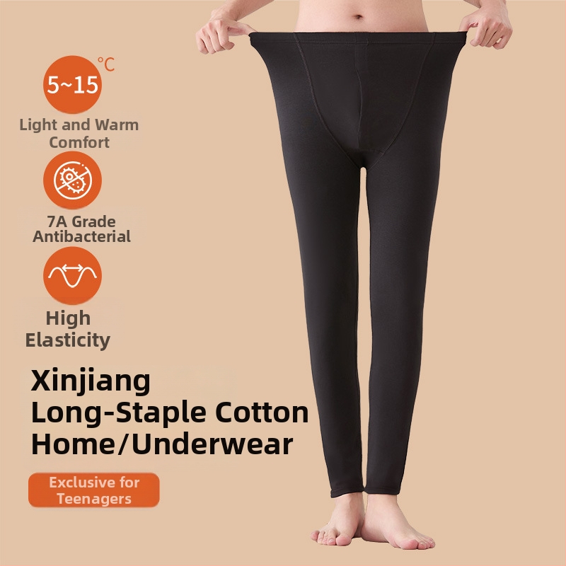 Nohavice z bavlny pre tínedžerov: brusený materiál, 95% česaná bavlna, stredná výška pásu, manžety, antibakteriálne, stredná tepelná izolácia