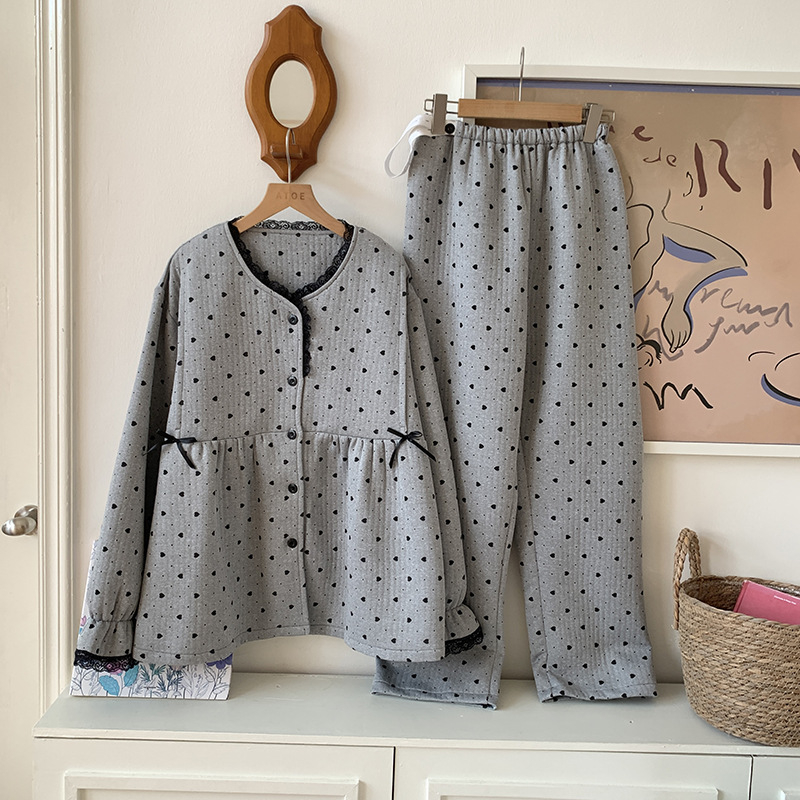 Σετ πιτζάμες λοχείας από αερόβαμβάκι — μακριά μανίκια, παντελόνι, πολυεστέρας 95–100%, 201–250 g/m²