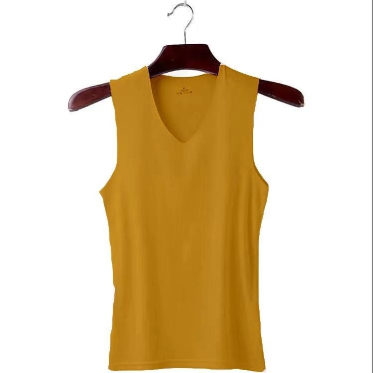 Muška bezrukna vest s V-izrezom, Milk Silk tkanina, poliester, srednja gustoća 181–200 g/m², ljeto, svestran stil