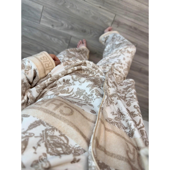 Derong fleece-betétes vastag női loungewear szett kardigánnal és nadrággal, akril-keverék 80–90%, ősz-télre, külső viselésre