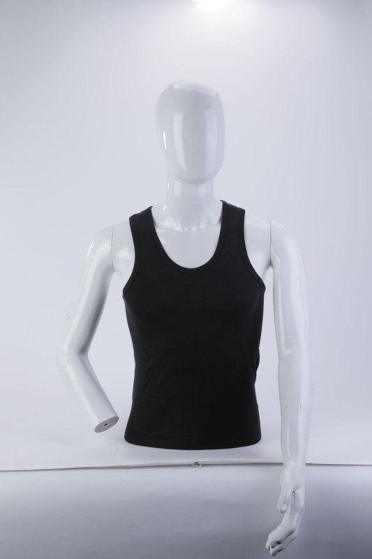 Muški kamizola od 100% pamuka, bez rukava, okrugli vrat, debeli materijal 251–300 g/m², ljeto