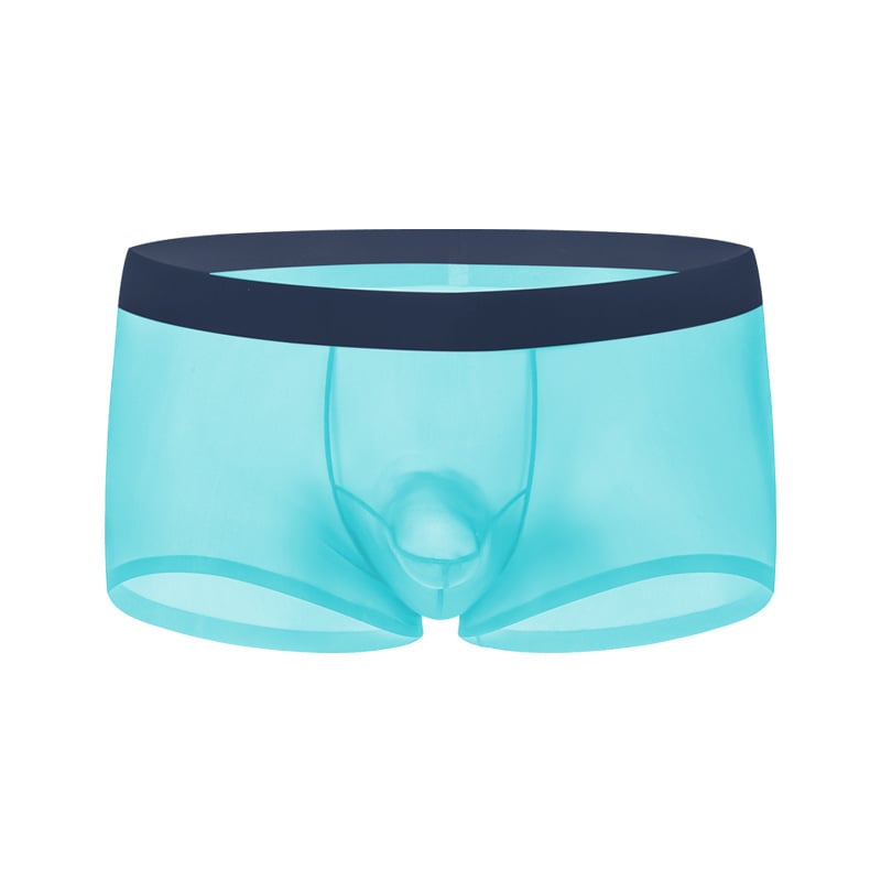Férfi ice silk boxeralsó, gyorsan száradó, elválasztó elrendezés, háromdimenziós szabás, nylon anyag
