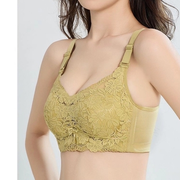 Push-Up сутиен без шевове, безжичен, дебели формовани чашки, 3/4 чаши, дантела