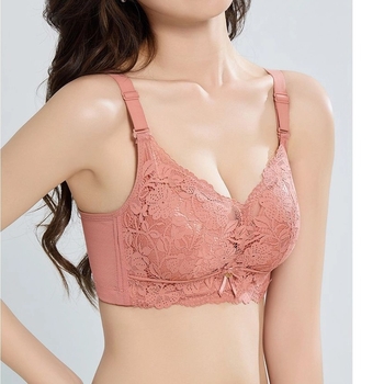 Push-Up сутиен без шевове, безжичен, дебели формовани чашки, 3/4 чаши, дантела
