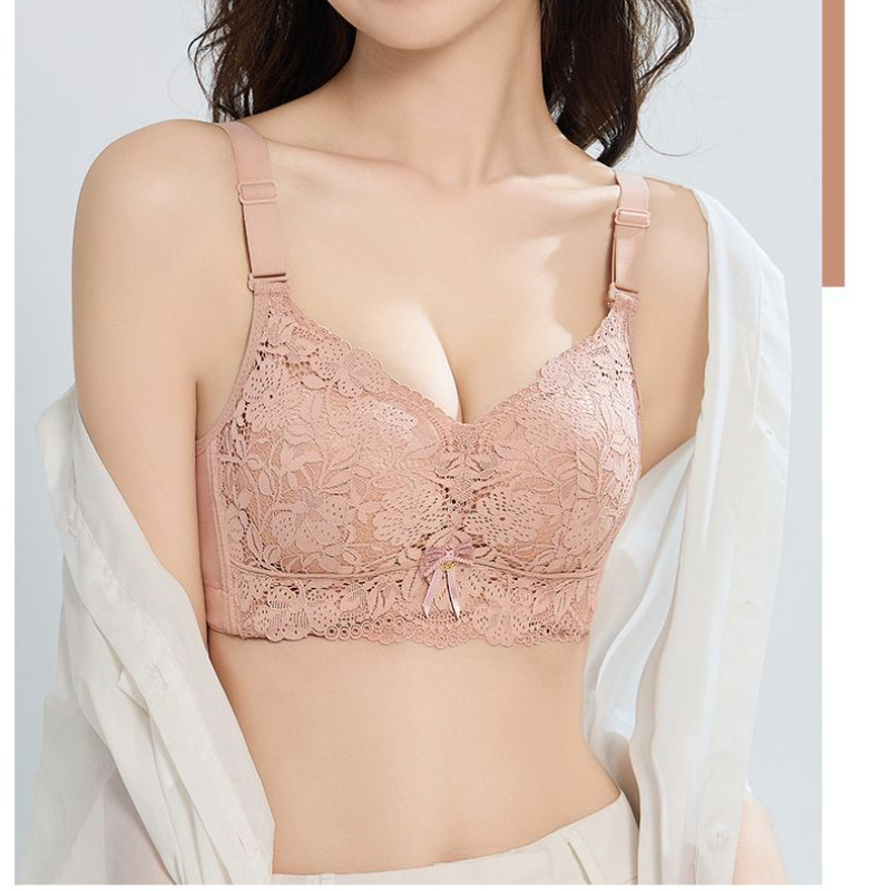 Push-Up сутиен без шевове, безжичен, дебели формовани чашки, 3/4 чаши, дантела