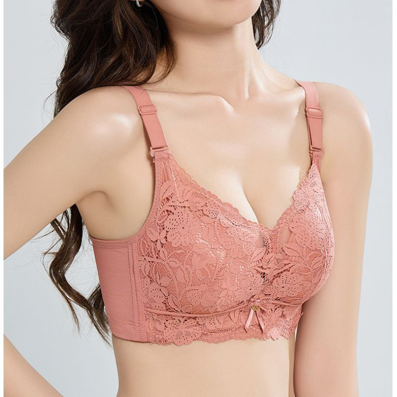 Push-Up сутиен без шевове, безжичен, дебели формовани чашки, 3/4 чаши, дантела